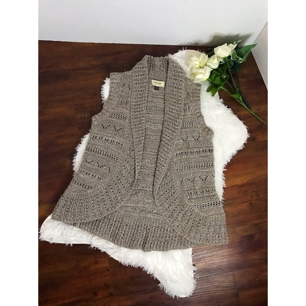 Sonoma life&style grey knitted sleeveless cardigan